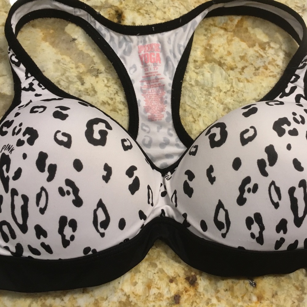 Pink sports bra